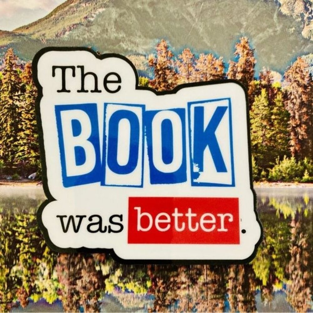 (7/$15) Durable Waterproof Sticker - Funny Book Sticker